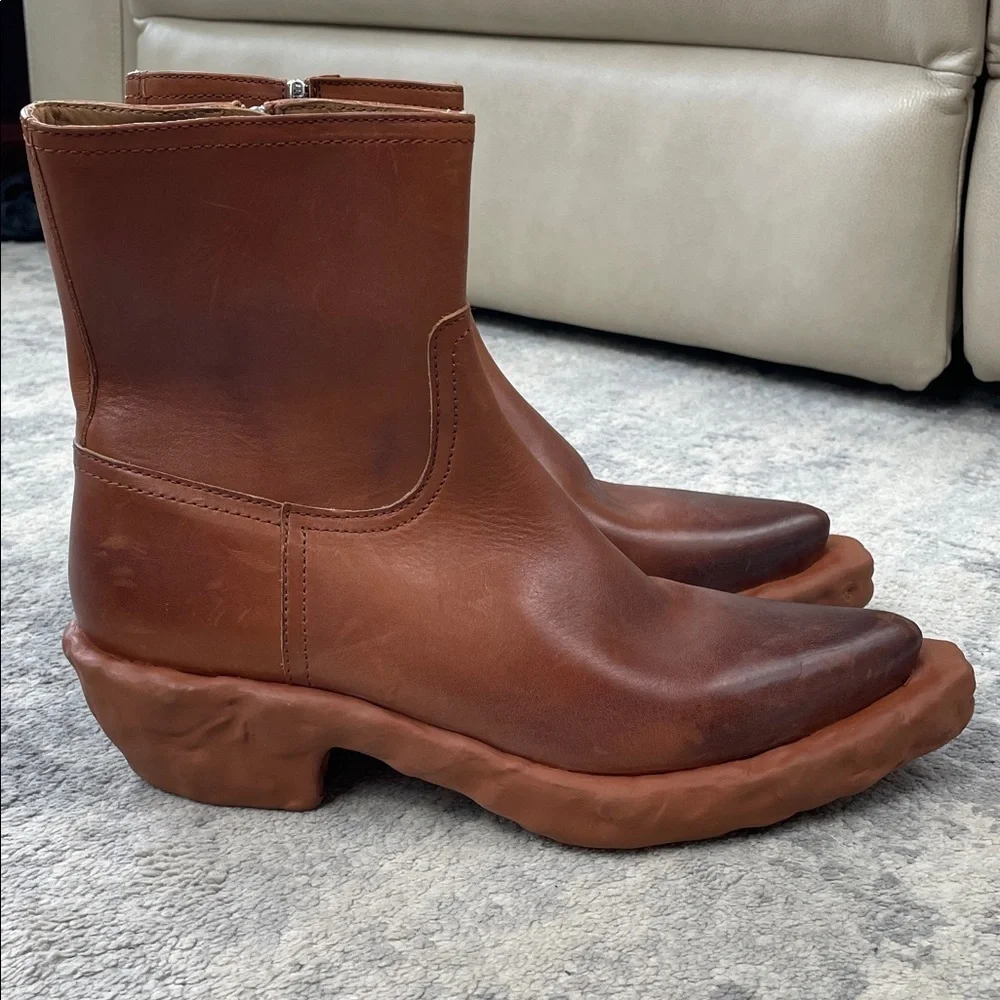 New Camperlab Venga Brown Leather Boots Funky Unique Unisex Sz 41
